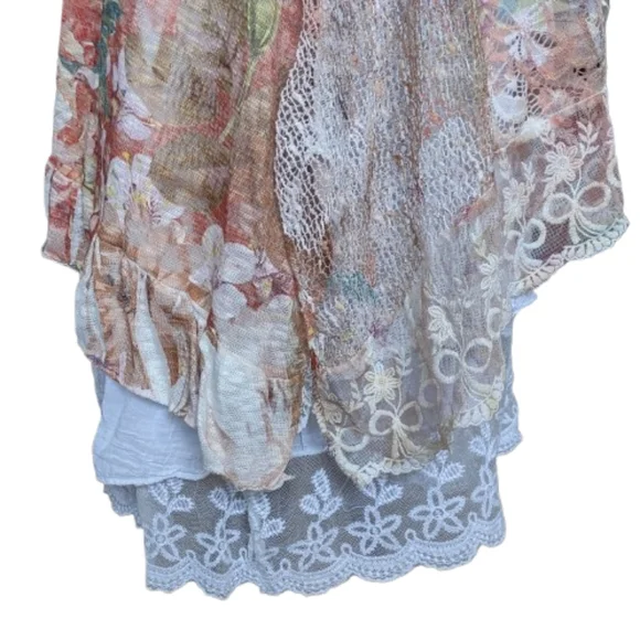 Made In Italy Lacy Layered Tunic Dress One Size - Picture 5 of 16